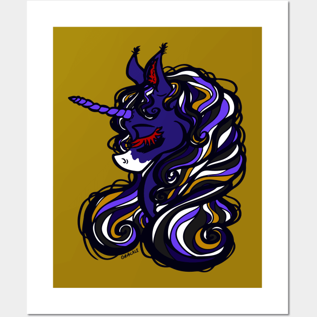 Baltimore Football Unicorn Wall Art by Jan Grackle